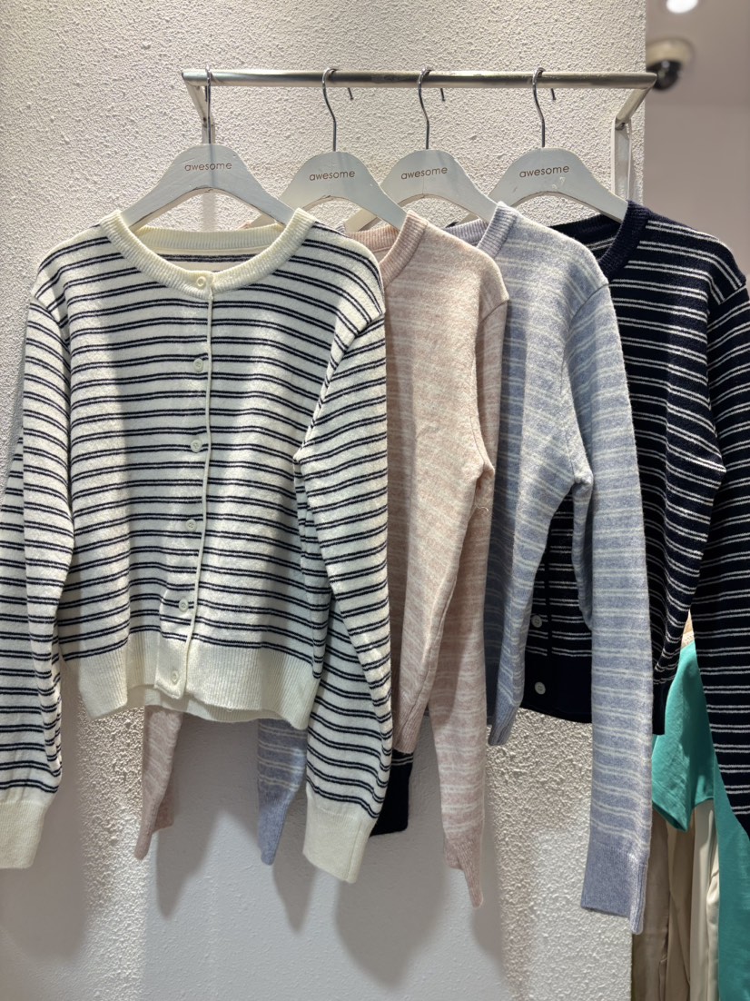 AWESOME-L韓國代購女士新品休閑26春夏針織衫單排扣開衫AWESOME-L針織衫