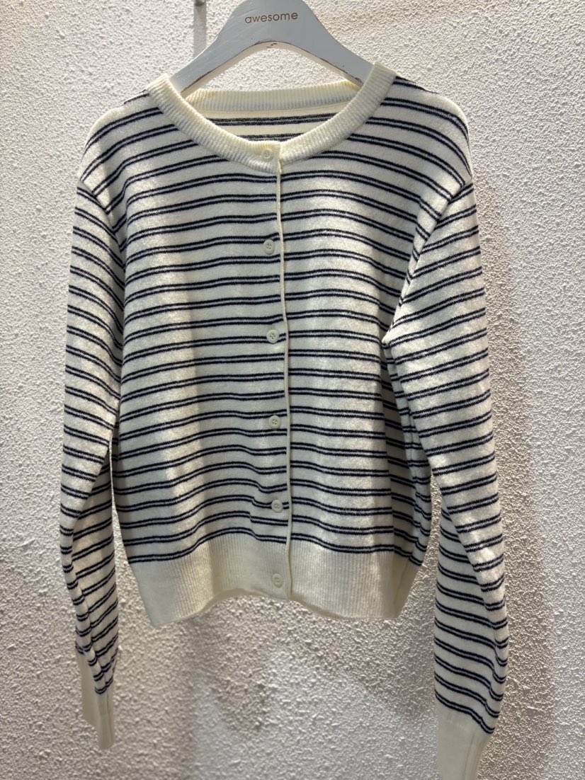 AWESOME-L韓國代購女士新品休閑26春夏針織衫單排扣開衫AWESOME-L針織衫圖色4