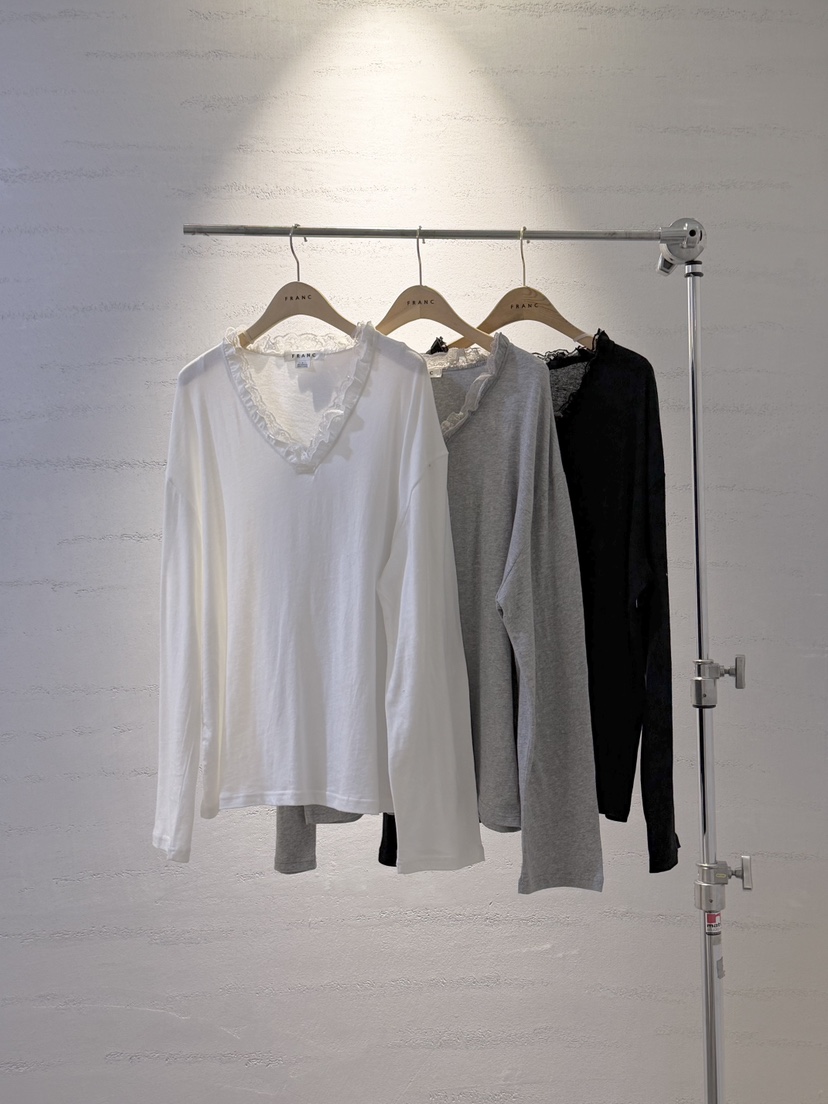 FRANC—L東大門代購女裝新款職業熱賣時尚26春夏休閑長袖T恤FRANC長袖T恤圖色2左二色