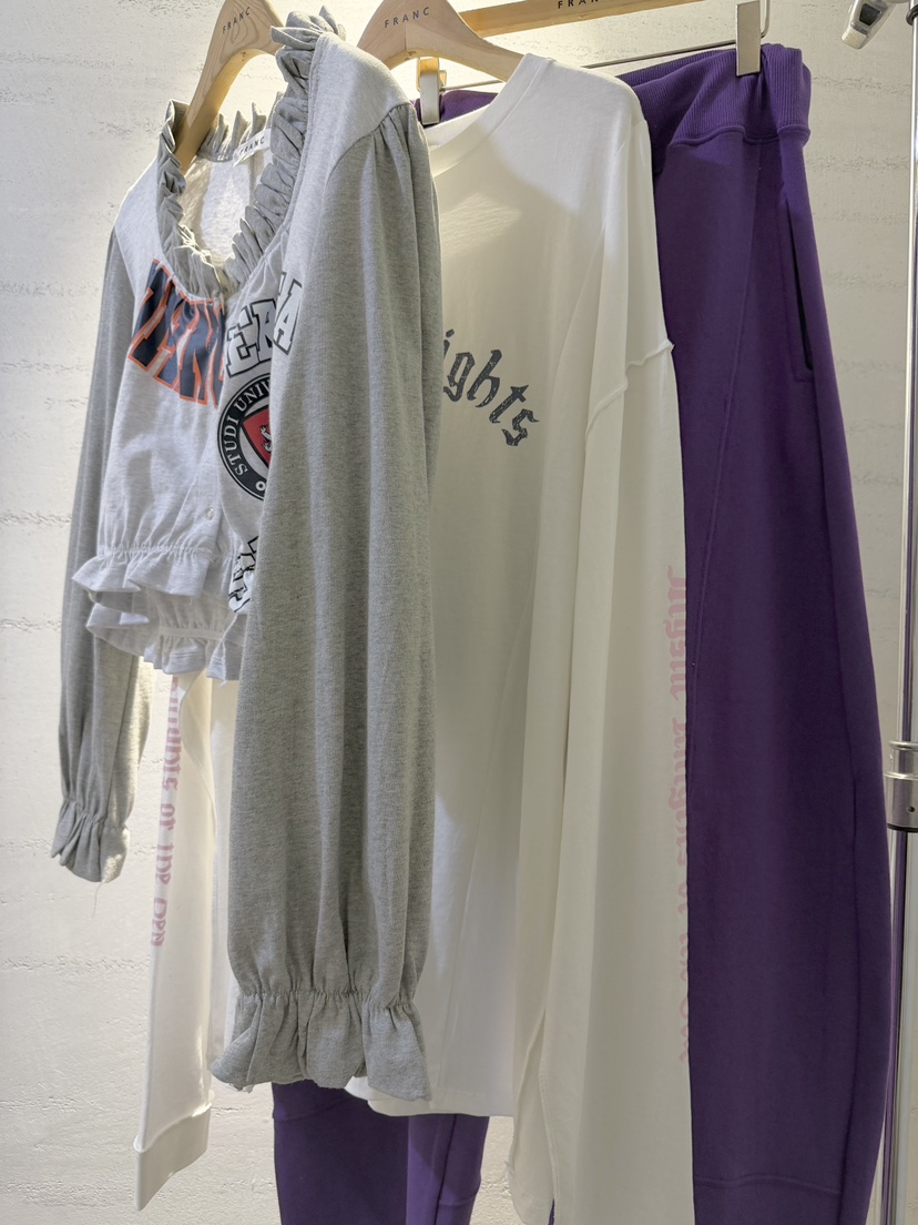 FRANC—L韓國直郵女士新款休閑26春夏真品熱賣時尚長袖T恤FRANC長袖T恤