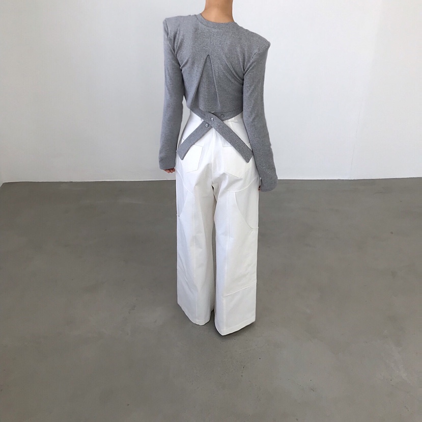 2TWO MOON韓國代購女裝新款26春夏真品時尚長袖T恤系帶開衫2TWO MOON長袖T恤