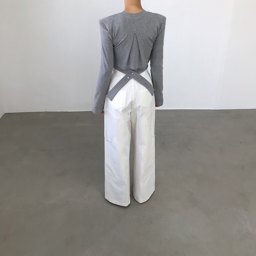 2TWO MOON韓國代購女裝新款26春夏真品時尚長袖T恤系帶開衫2TWO MOON長袖T恤