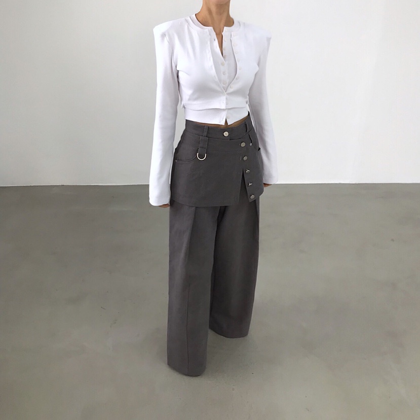 2TWO MOON韓國代購女裝新款26春夏真品時尚長袖T恤系帶開衫2TWO MOON長袖T恤