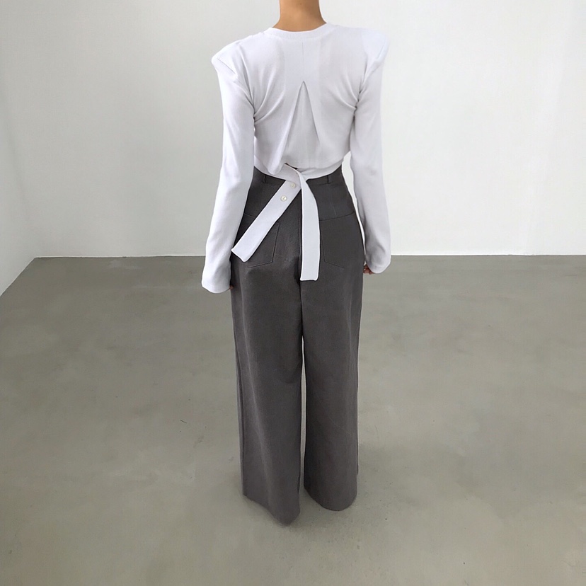 2TWO MOON韓國代購女裝新款26春夏真品時尚長袖T恤系帶開衫2TWO MOON長袖T恤