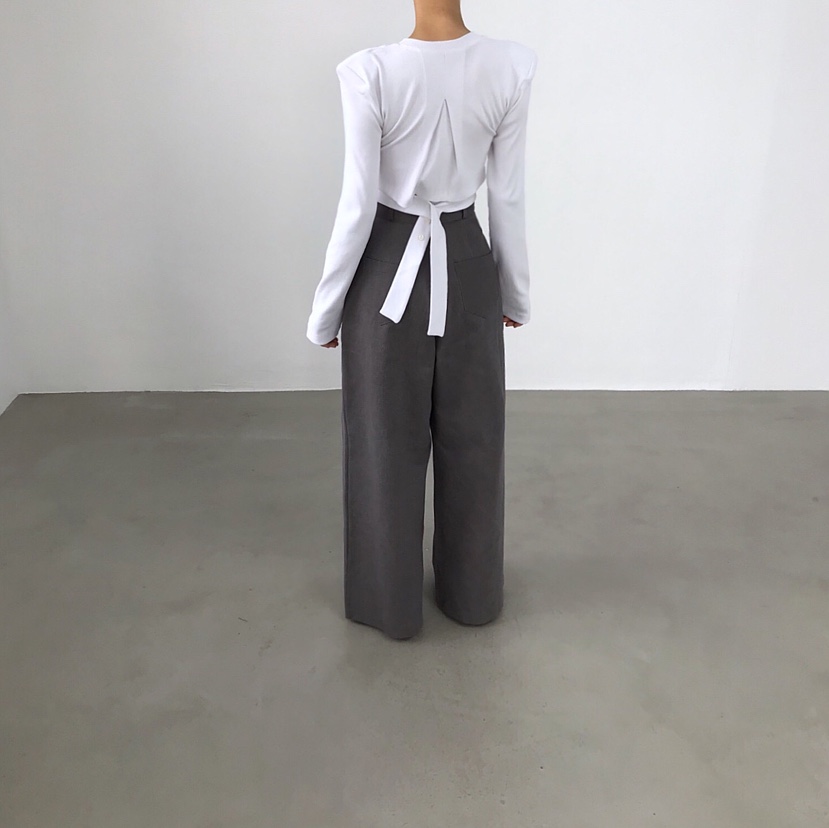 2TWO MOON韓國代購女裝新款26春夏真品時尚長袖T恤系帶開衫2TWO MOON長袖T恤