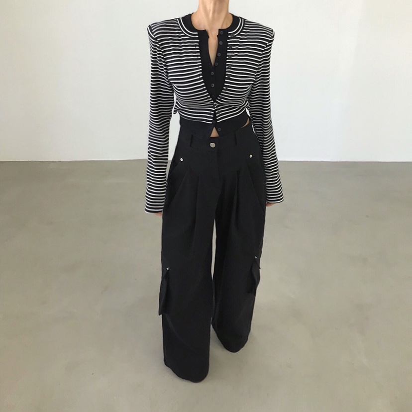 2TWO MOON韓國代購女裝新款26春夏真品時尚長袖T恤系帶開衫2TWO MOON長袖T恤圖色2