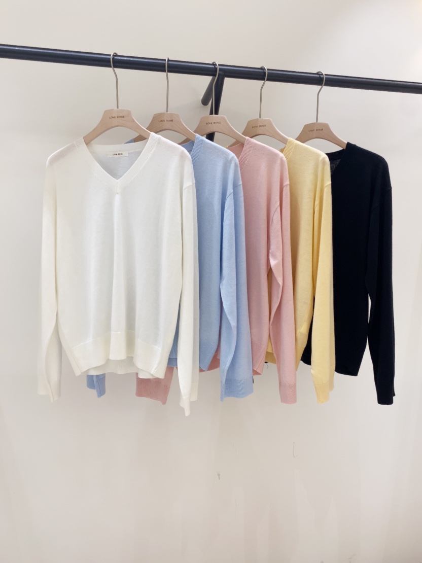 LOVE ROSIE韓國代購女士新品26春夏人氣時尚針織衫V領真絲LOVE ROSIE針織衫
