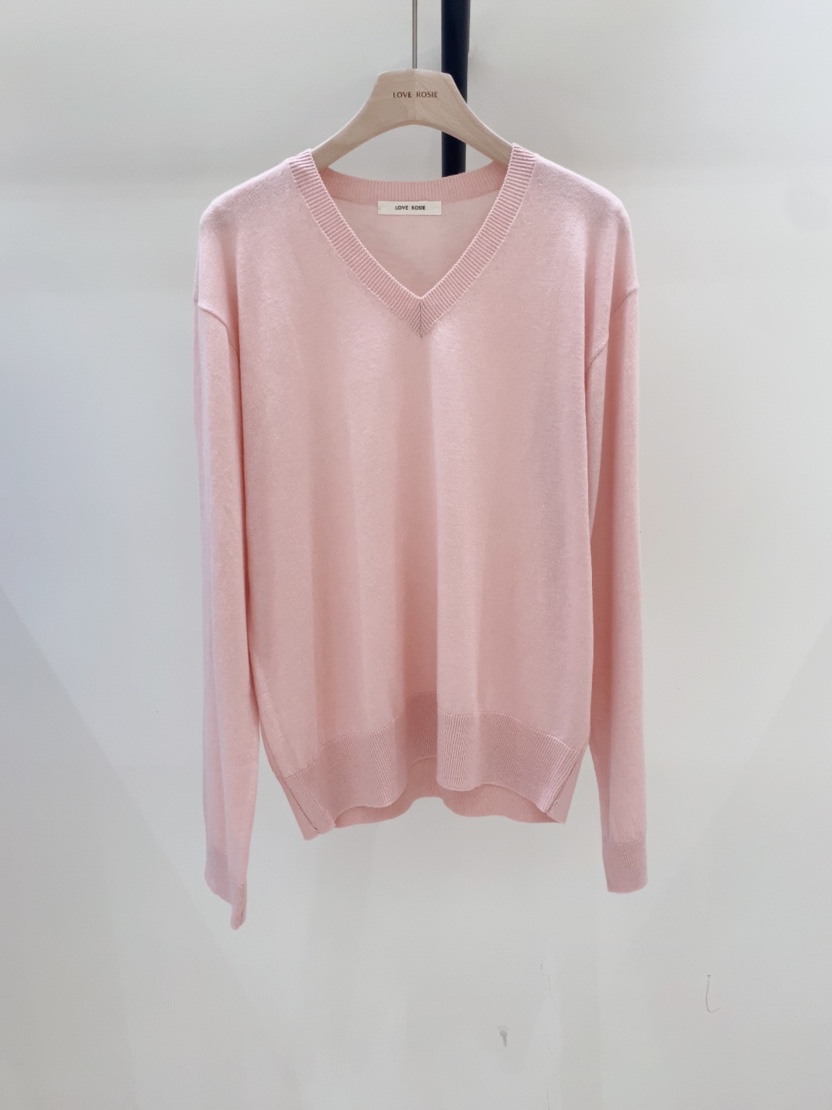 LOVE ROSIE韓國代購女士新品26春夏人氣時尚針織衫V領真絲LOVE ROSIE針織衫圖色1