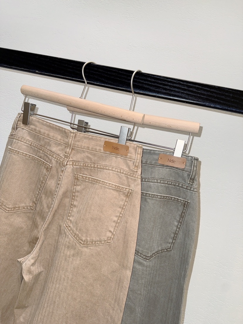 NDE韓國直郵女裝新品熱賣時尚真品人氣26春夏牛仔褲口袋工裝BOHEME_NDE牛仔褲