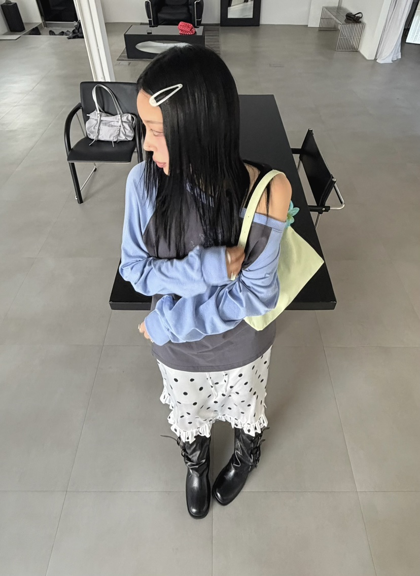 SEOLO東大門實拍女士新品真品時尚職業人氣休閑長袖T恤露肩Seolo seoul長袖T恤