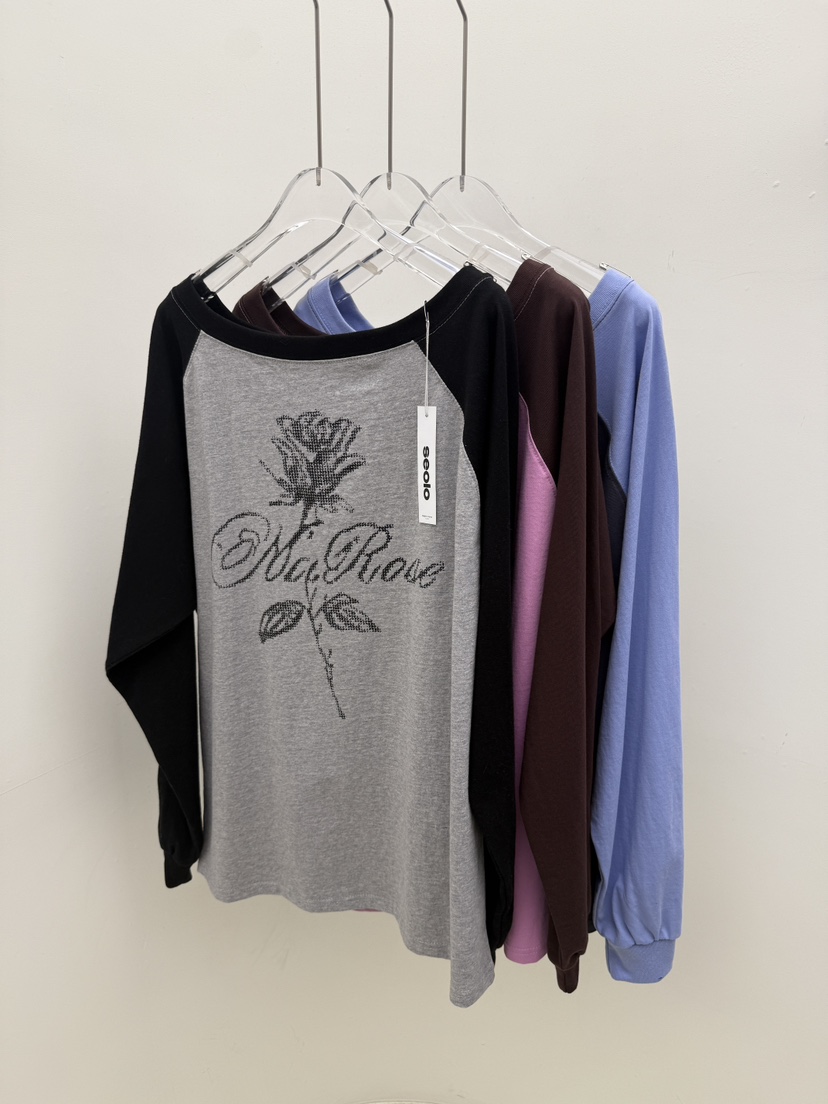 SEOLO東大門實拍女士新品真品時尚職業人氣休閑長袖T恤露肩Seolo seoul長袖T恤