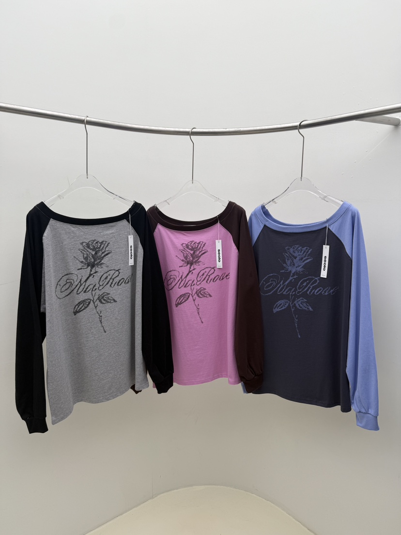 SEOLO東大門實拍女士新品真品時尚職業人氣休閑長袖T恤露肩Seolo seoul長袖T恤