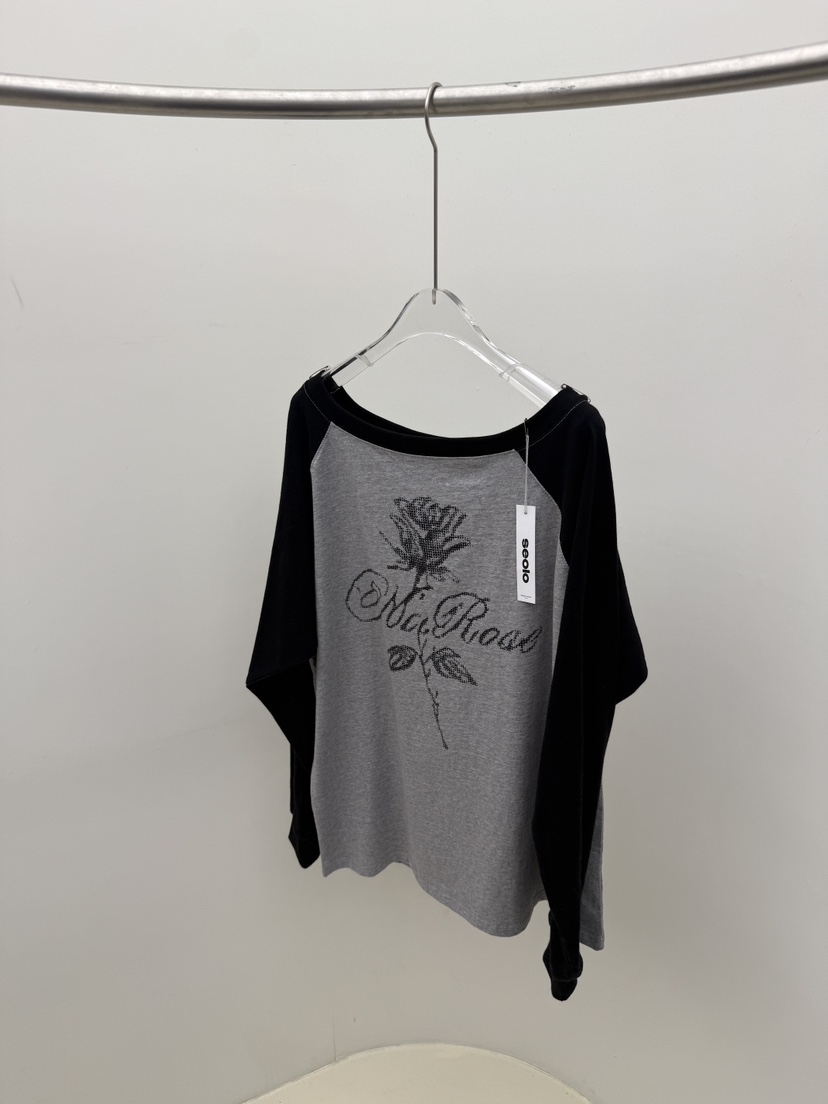 SEOLO東大門實拍女士新品真品時尚職業人氣休閑長袖T恤露肩Seolo seoul長袖T恤