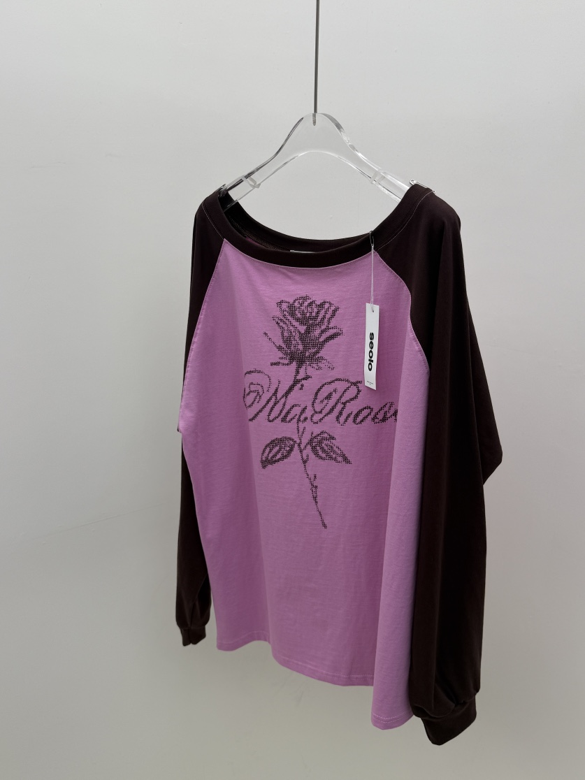 SEOLO東大門實拍女士新品真品時尚職業人氣休閑長袖T恤露肩Seolo seoul長袖T恤圖色3