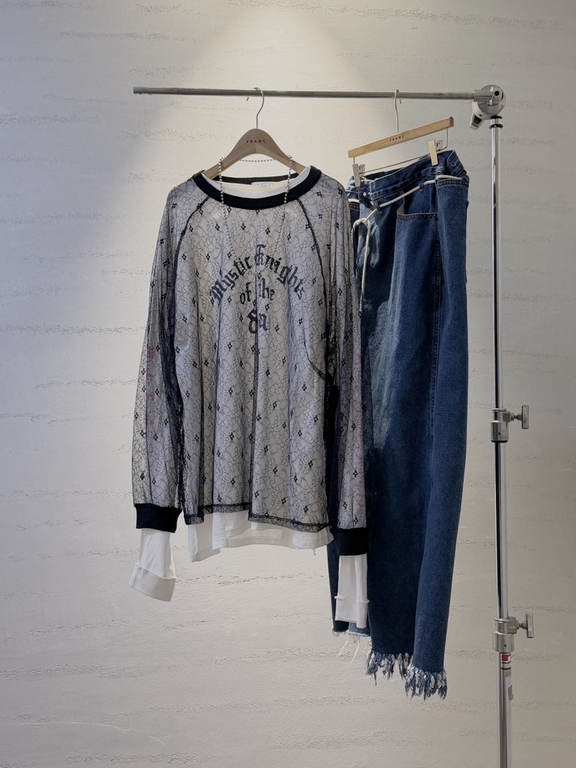 FRANC—L韓國直郵女裝新品時尚職業休閑襯衫蕾絲衫不含內搭FRANC襯衫/蕾絲衫