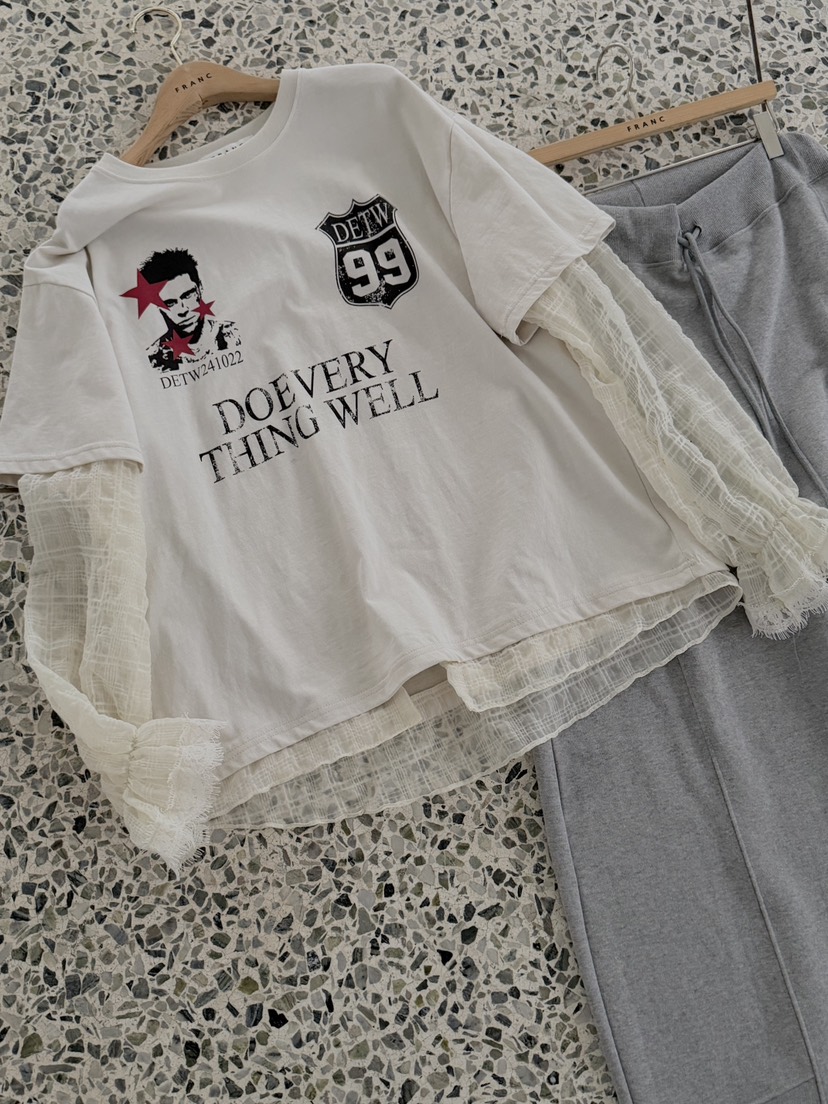 FRANC—L韓國代購女士新品人氣推薦熱賣職業長袖T恤假兩件FRANC長袖T恤