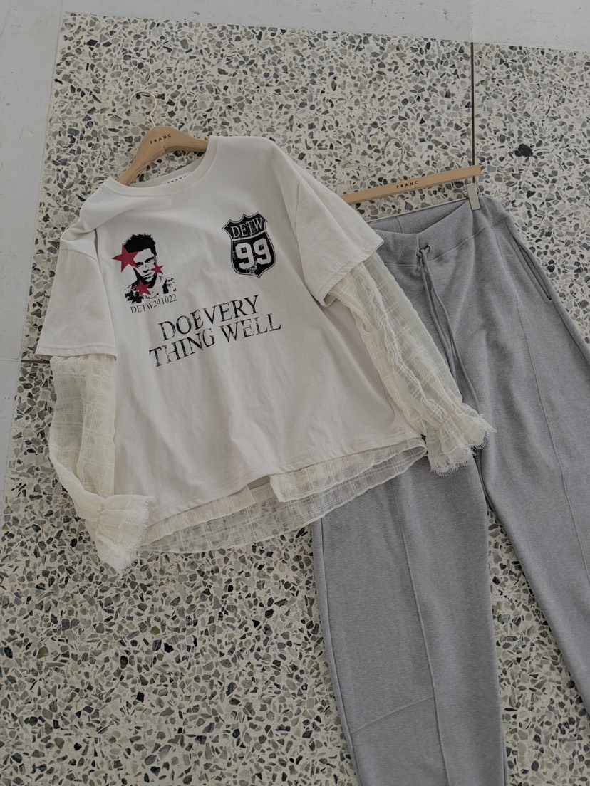 FRANC—L韓國代購女士新品人氣推薦熱賣職業長袖T恤假兩件FRANC長袖T恤