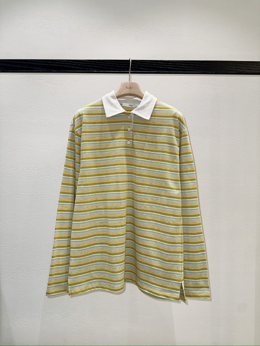 NDE韓國直郵女裝新品職業推薦時尚休閑人氣26春夏長袖T恤BOHEME_NDE長袖T恤圖色1