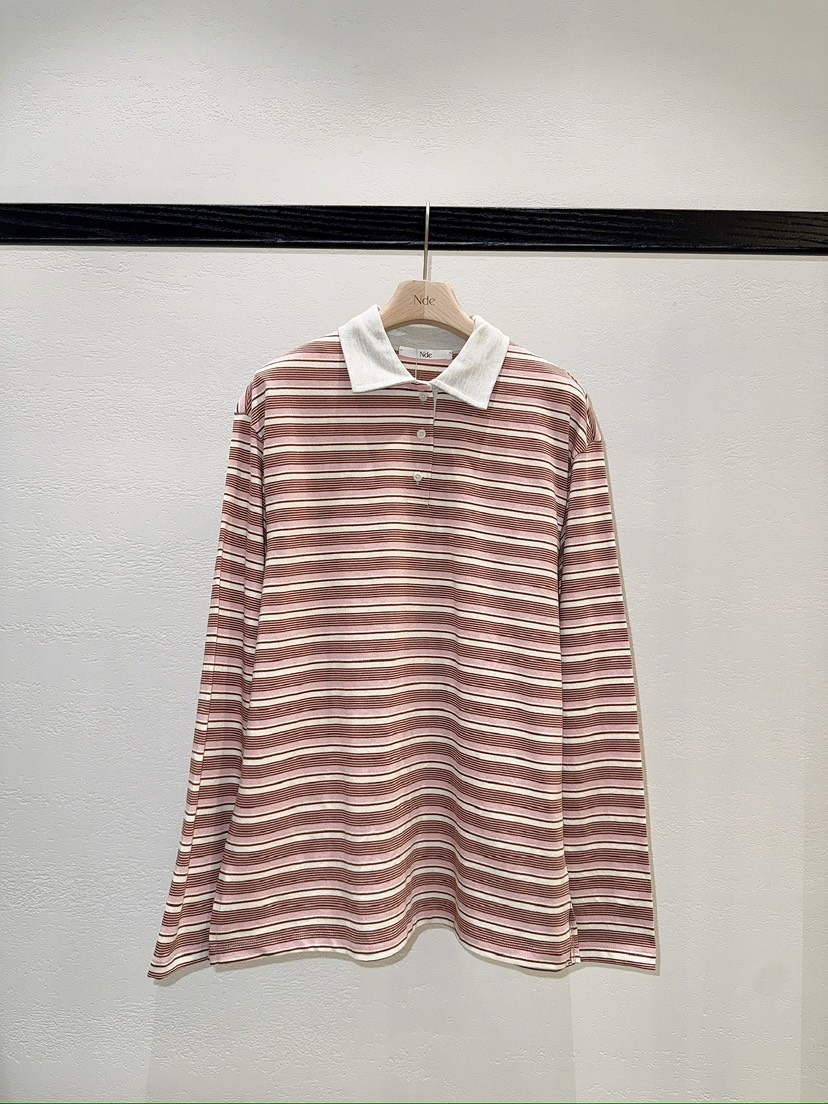 NDE韓國直郵女裝新品職業推薦時尚休閑人氣26春夏長袖T恤BOHEME_NDE長袖T恤圖色2