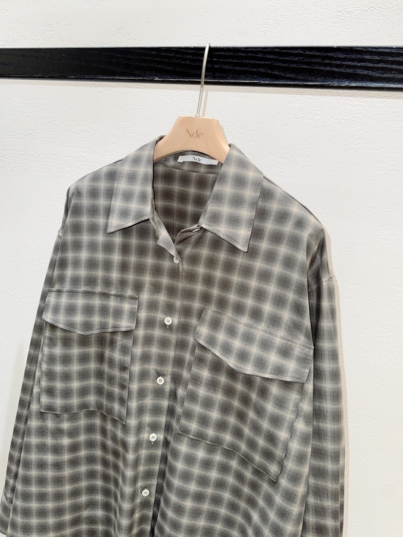 NDE東大門實拍女士新品休閑職業熱賣26春夏襯衫蕾絲衫格紋BOHEME_NDE襯衫/蕾絲衫