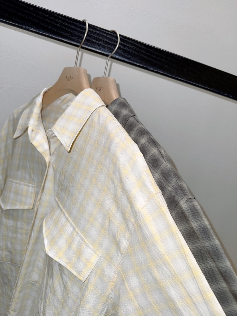 NDE東大門實拍女士新品休閑職業熱賣26春夏襯衫蕾絲衫格紋BOHEME_NDE襯衫/蕾絲衫