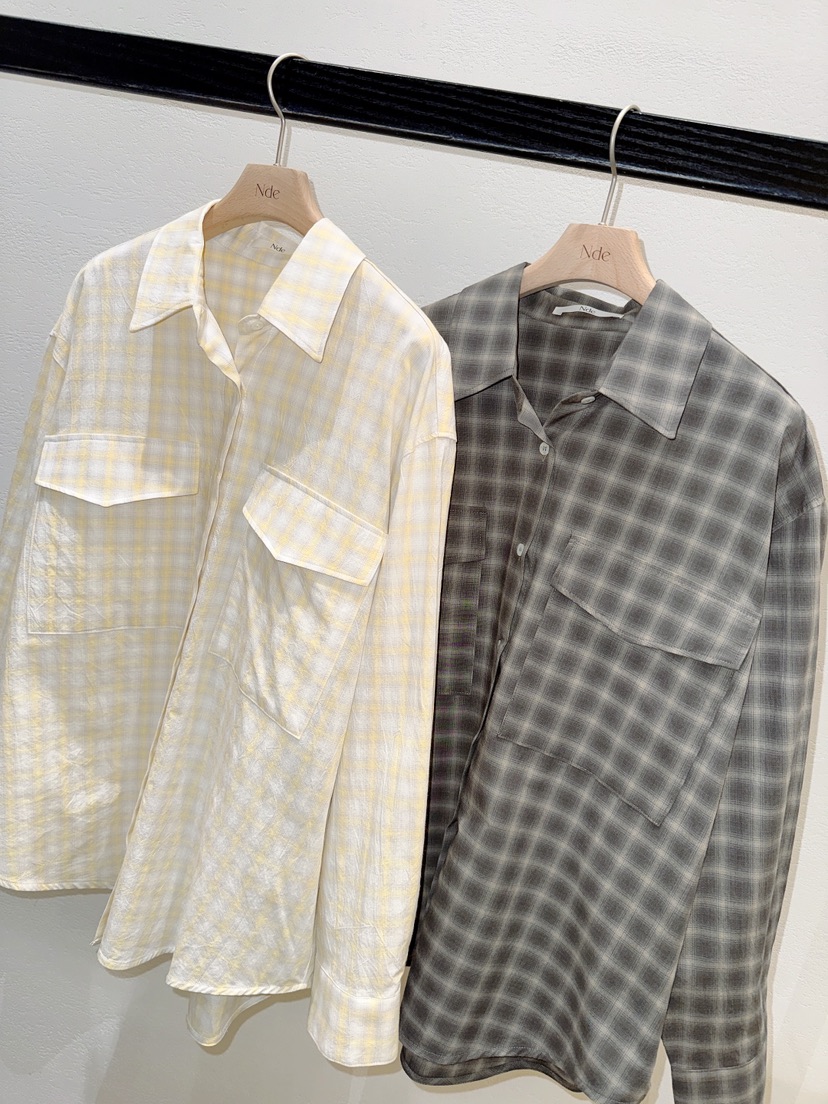 NDE東大門實拍女士新品休閑職業熱賣26春夏襯衫蕾絲衫格紋BOHEME_NDE襯衫/蕾絲衫