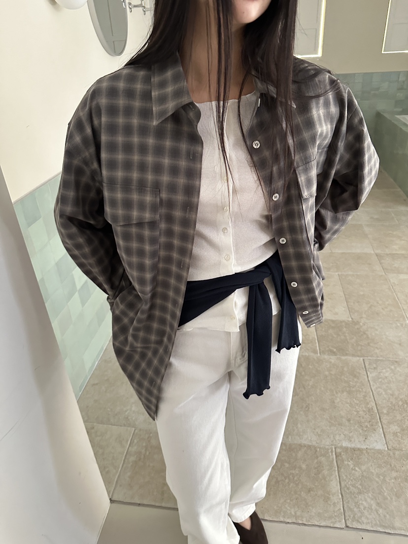 NDE東大門實拍女士新品休閑職業熱賣26春夏襯衫蕾絲衫格紋BOHEME_NDE襯衫/蕾絲衫