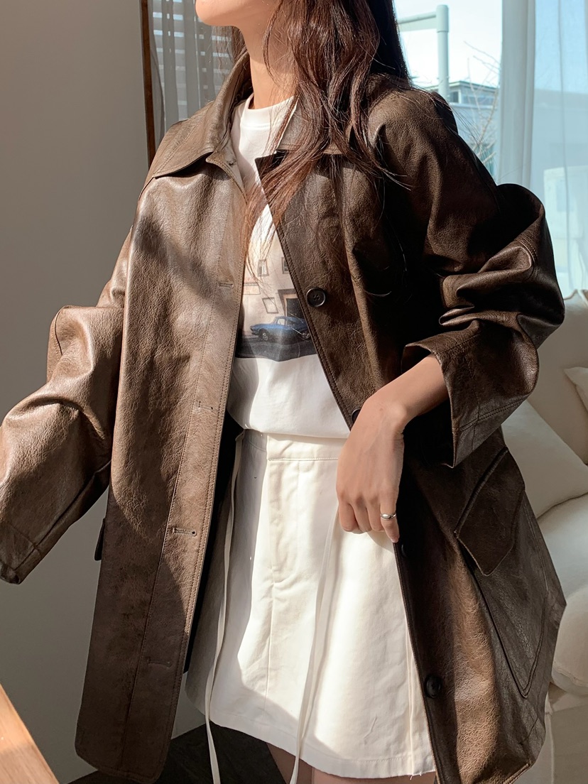 BLEECKER韓國直郵女士新品真品時尚推薦人氣熱賣夾克皮革BLEECKER夾克