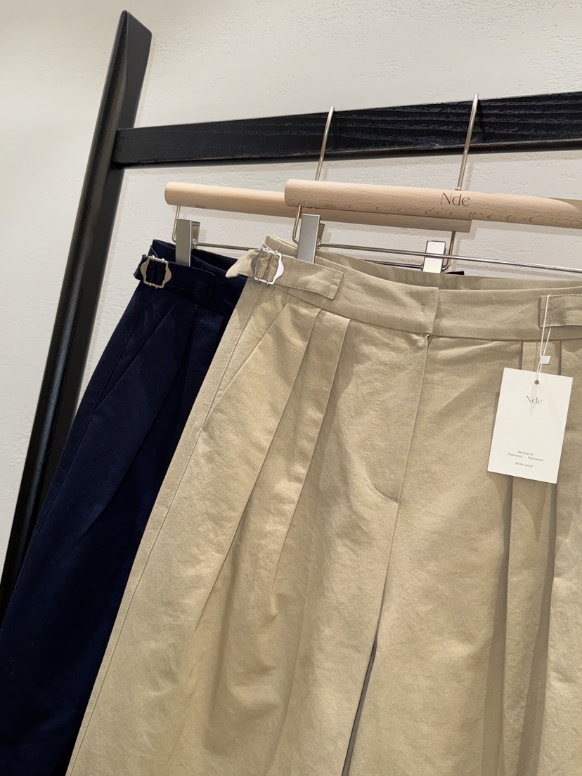 NDE東大門代購女裝新款26春夏人氣時尚真品職業休閑褲褶裥BOHEME_NDE休閑褲