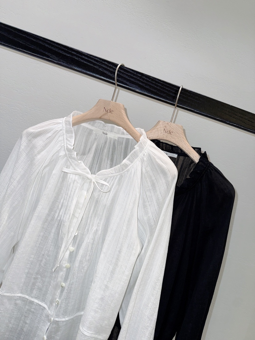 NDE韓國代購女裝新品26春夏休閑時尚真品職業熱賣襯衫蕾絲衫BOHEME_NDE襯衫/蕾絲衫