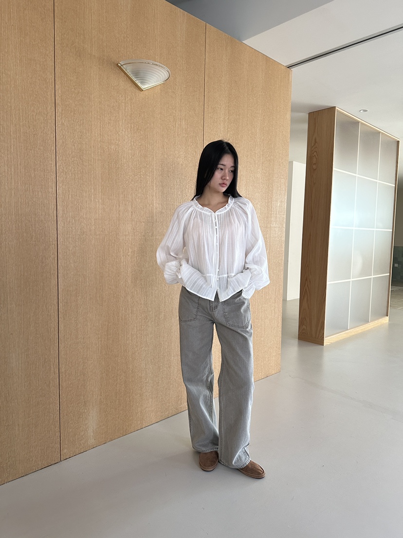 NDE韓國代購女裝新品26春夏休閑時尚真品職業熱賣襯衫蕾絲衫BOHEME_NDE襯衫/蕾絲衫