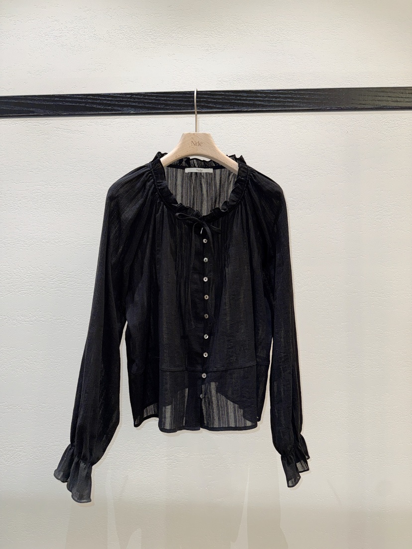 NDE韓國代購女裝新品26春夏休閑時尚真品職業熱賣襯衫蕾絲衫BOHEME_NDE襯衫/蕾絲衫圖色1