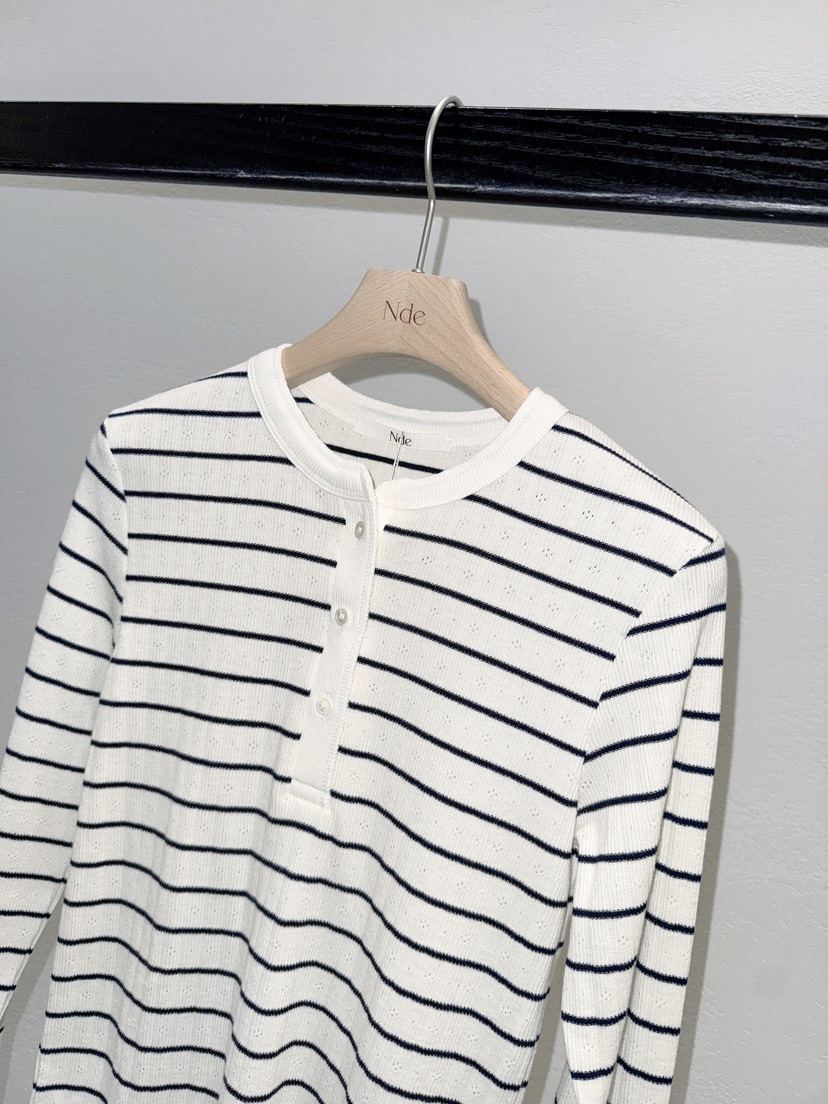 NDE東大門代購女裝新款休閑真品時尚推薦職業長袖T恤鏤空BOHEME_NDE長袖T恤