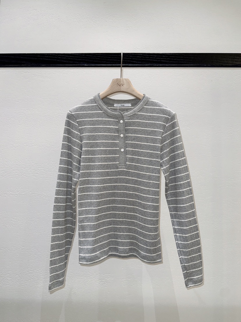 NDE東大門代購女裝新款休閑真品時尚推薦職業長袖T恤鏤空BOHEME_NDE長袖T恤圖色2