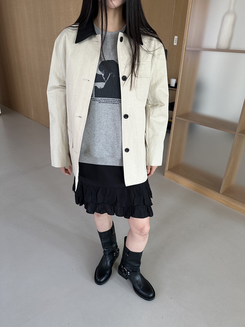 NDE東大門直郵女士新款人氣休閑職業真品推薦26春夏夾克工裝BOHEME_NDE夾克