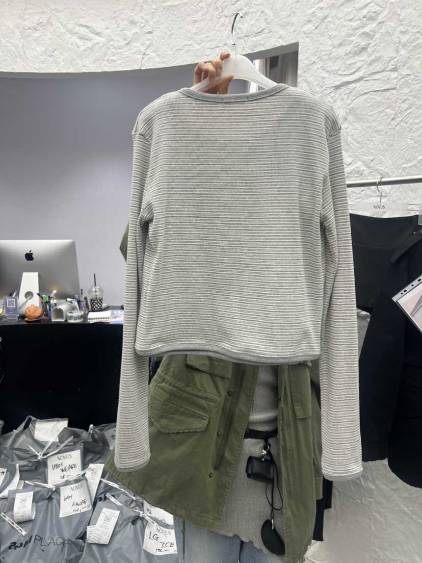 NOVUS東大門代購女裝新款職業時尚26春夏套裝套裝開衫條紋NOVUS套裝