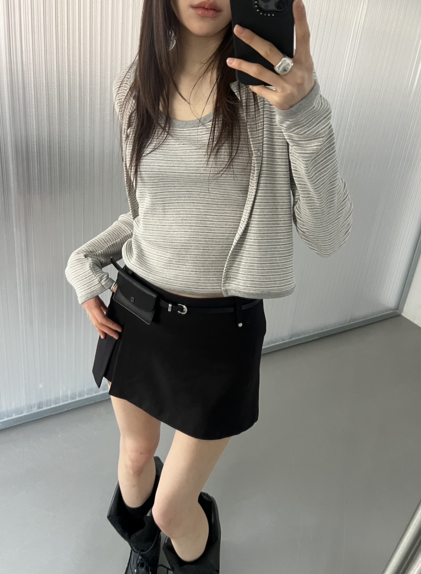 NOVUS東大門代購女裝新款職業時尚26春夏套裝套裝開衫條紋NOVUS套裝