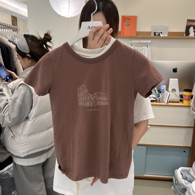 ARE韓國直郵女士新品26春夏休閑時尚職業熱賣人氣真品T恤ARE YOU/ARET恤圖色1