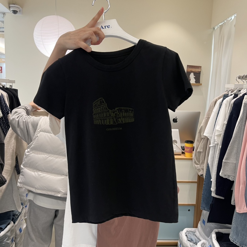 ARE韓國直郵女士新品26春夏休閑時尚職業熱賣人氣真品T恤ARE YOU/ARET恤圖色2