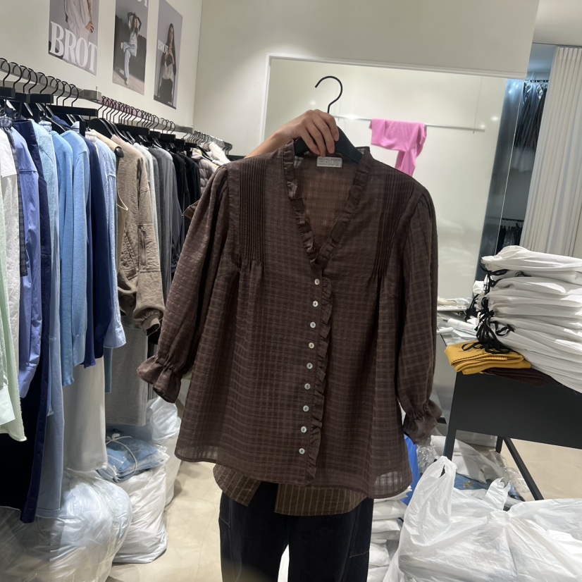 BROT東大門直郵女裝新品時尚真品休閑職業推薦襯衫蕾絲衫BROT襯衫/蕾絲衫圖色1