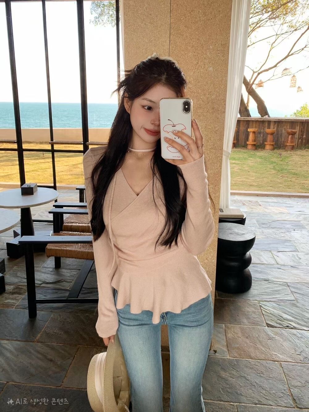 HIT韓國直郵女士新款休閑時尚熱賣真品人氣推薦針織衫含脖帶HIT針織衫