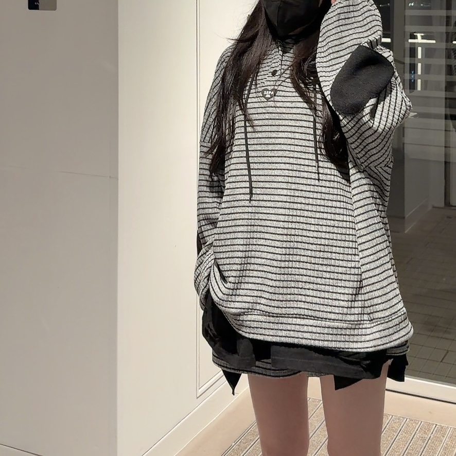 PALETTE-Q東大門代購女士新款休閑時尚熱賣26春季長袖T恤兜帽PALETTE-Q長袖T恤