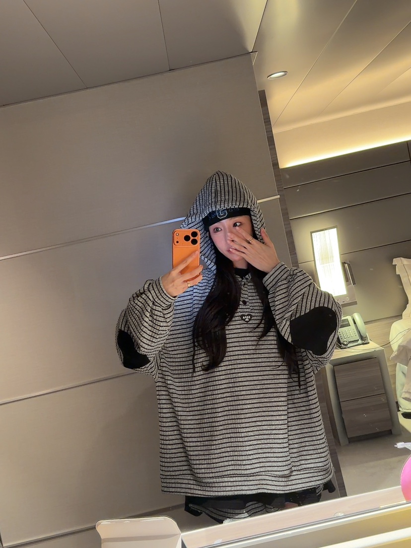 PALETTE-Q東大門代購女士新款休閑時尚熱賣26春季長袖T恤兜帽PALETTE-Q長袖T恤