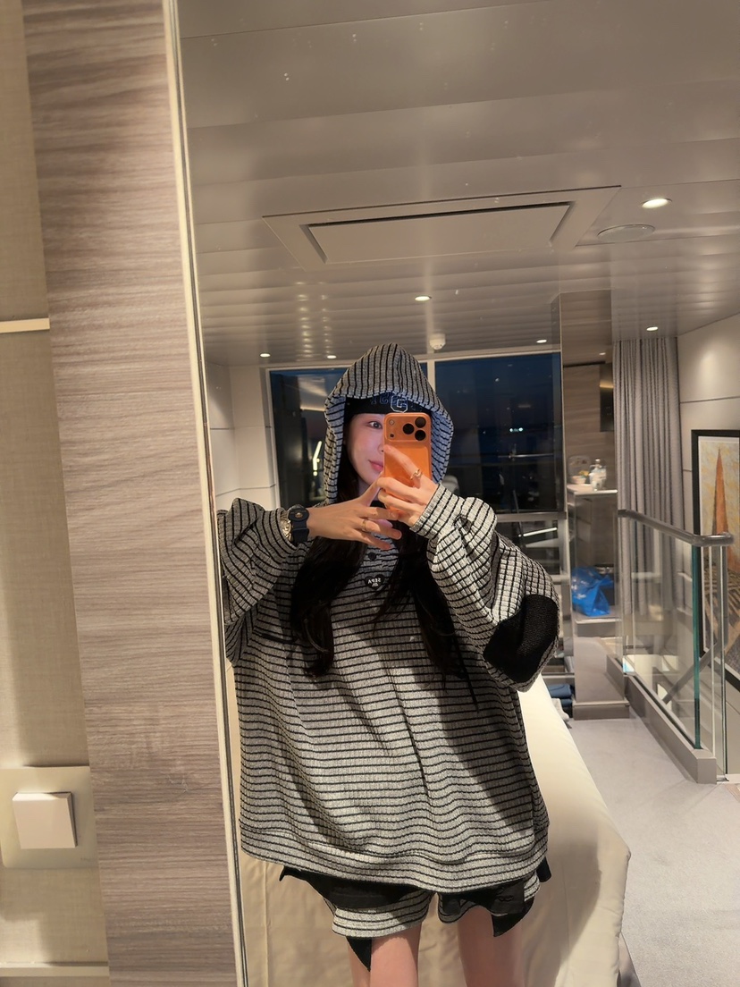 PALETTE-Q東大門代購女士新款休閑時尚熱賣26春季長袖T恤兜帽PALETTE-Q長袖T恤