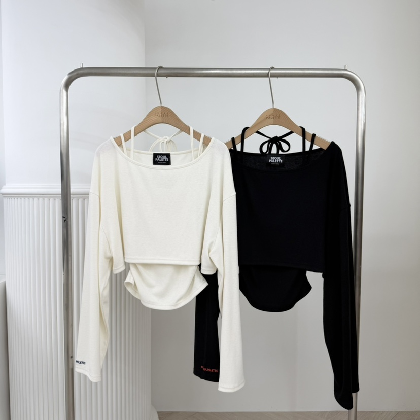 PALETTE-Q韓國代購女士新品休閑職業時尚推薦套裝套裝露肩PALETTE-Q套裝