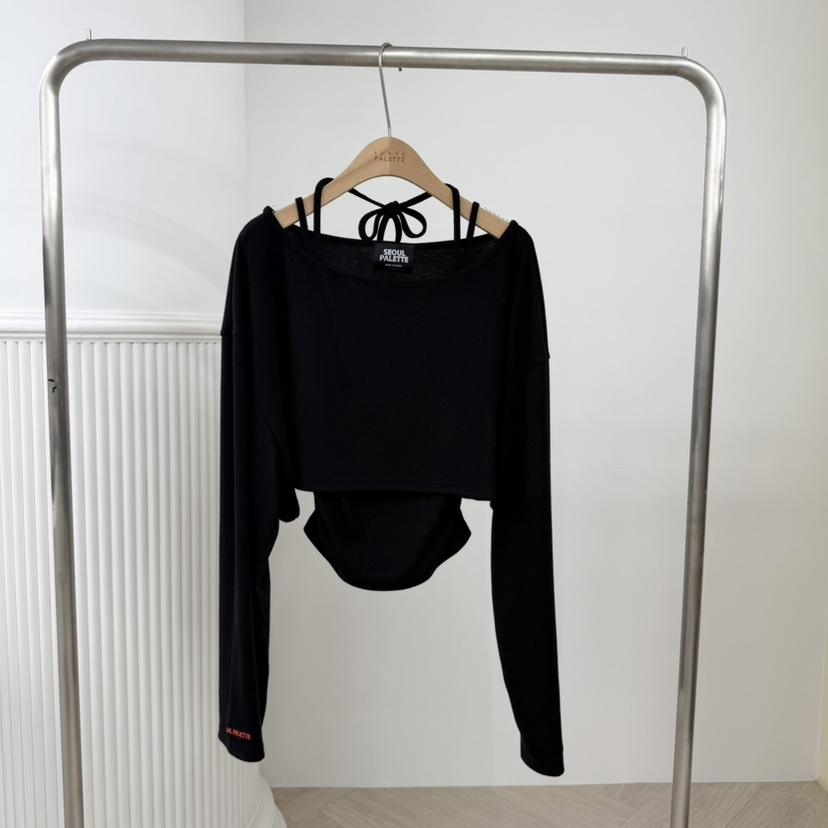 PALETTE-Q韓國代購女士新品休閑職業時尚推薦套裝套裝露肩PALETTE-Q套裝圖色2