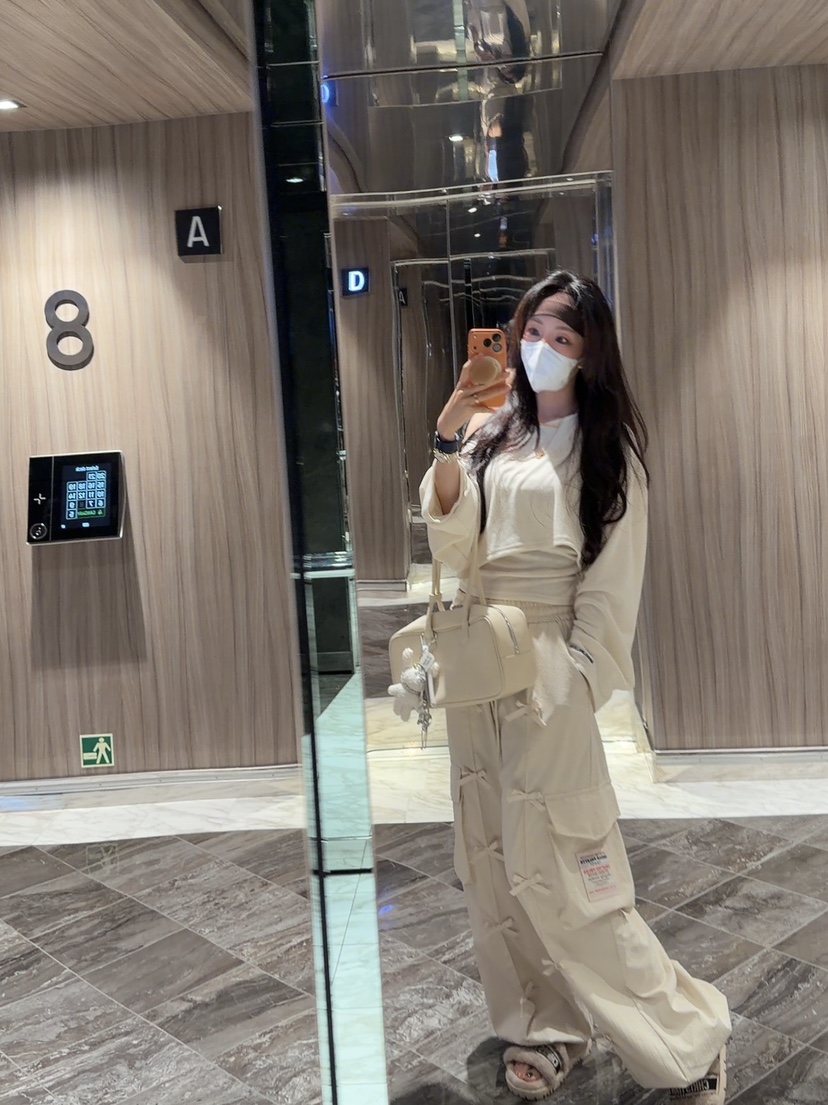 PALETTE-Q東大門代購女士新品26春季休閑時尚休閑褲工裝PALETTE-Q休閑褲