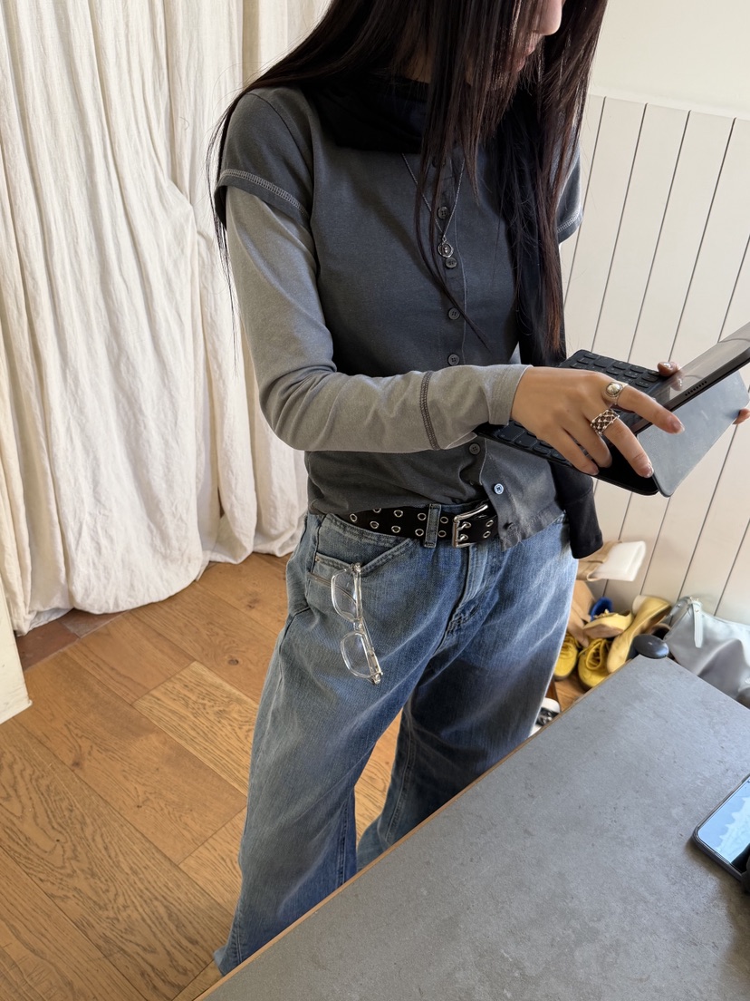 SUNDER MARKET東大門實拍女裝新款26春季休閑T恤不含內搭SUNDER MARKETT恤