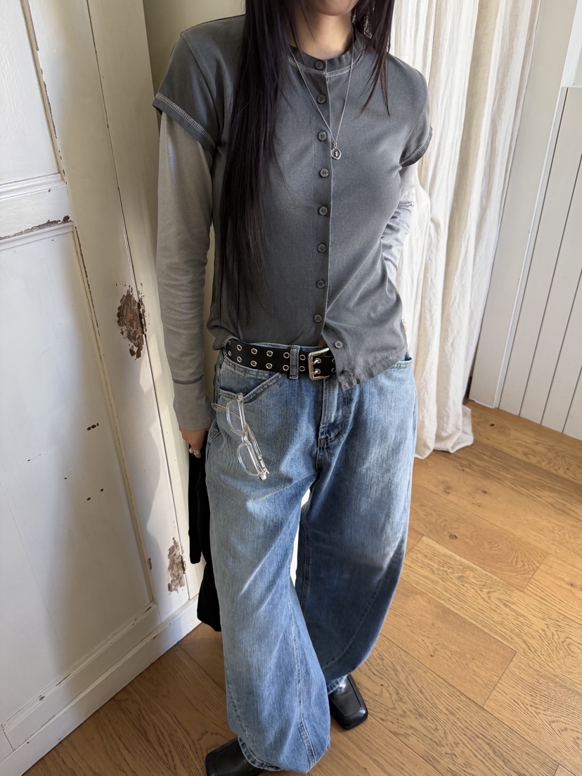 SUNDER MARKET東大門實拍女裝新款26春季休閑T恤不含內搭SUNDER MARKETT恤