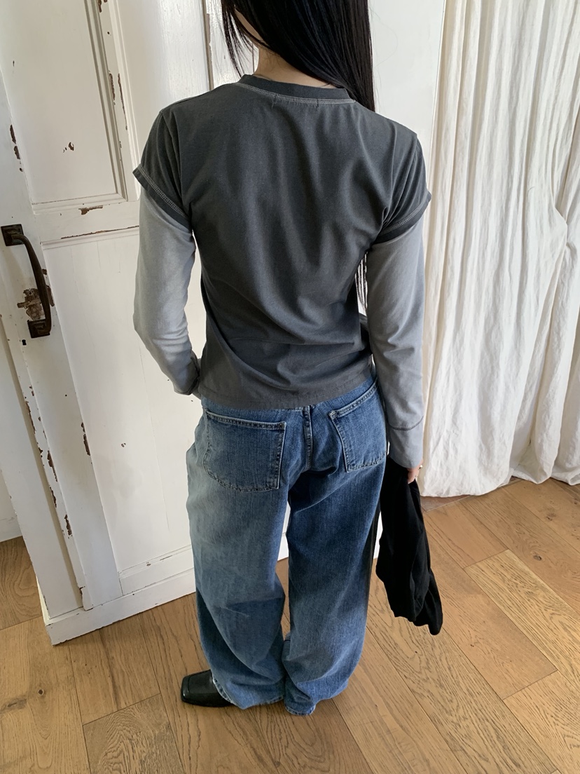 SUNDER MARKET東大門實拍女裝新款26春季休閑T恤不含內搭SUNDER MARKETT恤